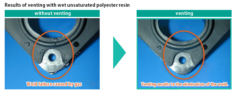 Example of degassing operation and effect / Wet unsaturated polyester